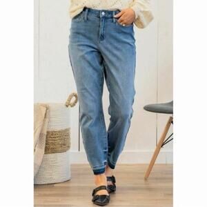 Judy Blue Relaxed Therma Denim Boyfriend Jeans Womens Size 11 30 Stretch Coastal